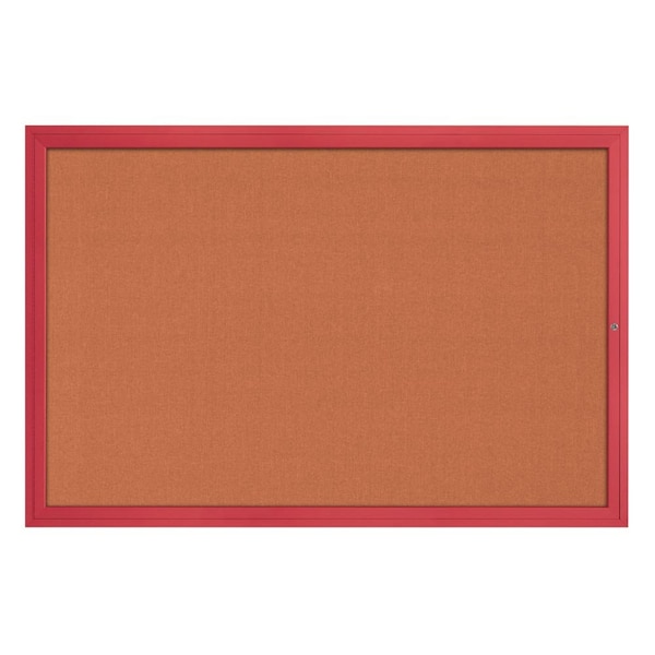Hinge-less Radius Corkboard, 24"x36", Black Alum Frame/Surf
